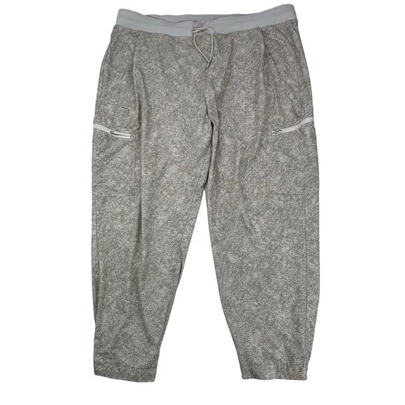 Athleta Pants Womens Plus Size 22 Ivory Venture Printed Cargo Pockets Athleisure - Picture 1 of 16